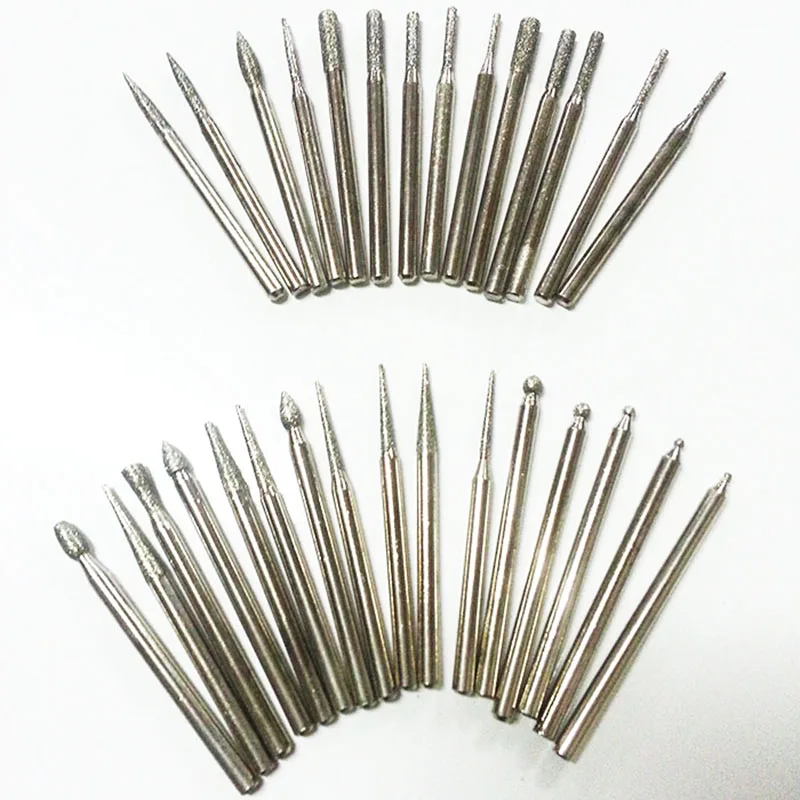 30/pcs 3mm diamond burs dremel rotary tool sintered diamond burs  Abrasive grinding head dremel accessories dremel diamond bits