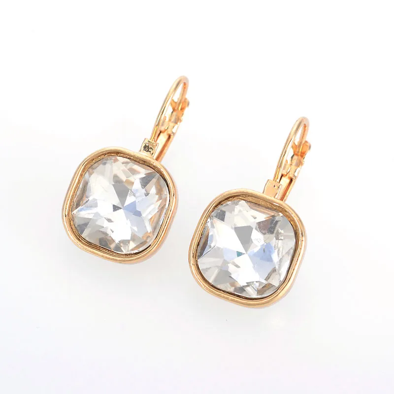 

Square Stud Fashion Earrings Austrian Crystal Rhinestone Earring For Women Party Wedding Jewelry