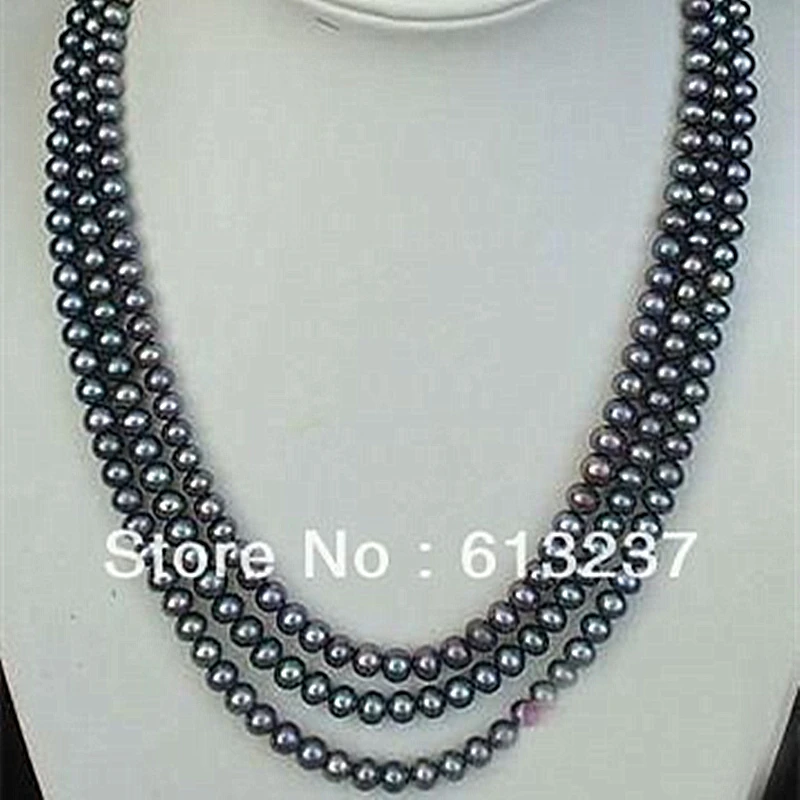 Beautiful style beads 8-9mm newly black akoya cultured pearl diy charms necklace MY4789