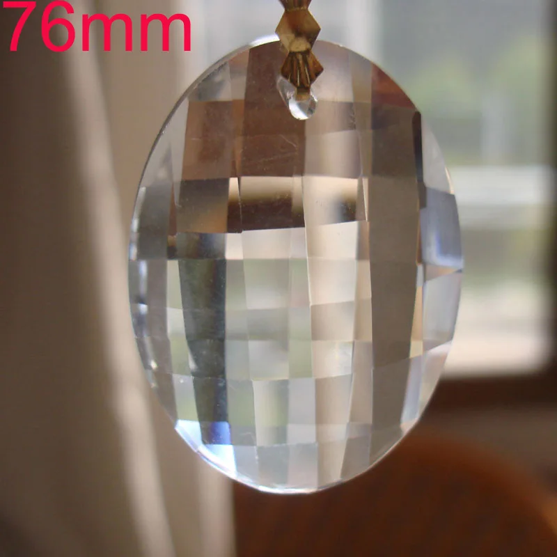 

6pcs /lot 76mm Egg-shaped Chandelier Crystal Parts Hanging Crystal Drop Prism Lamp Part Free Shipping