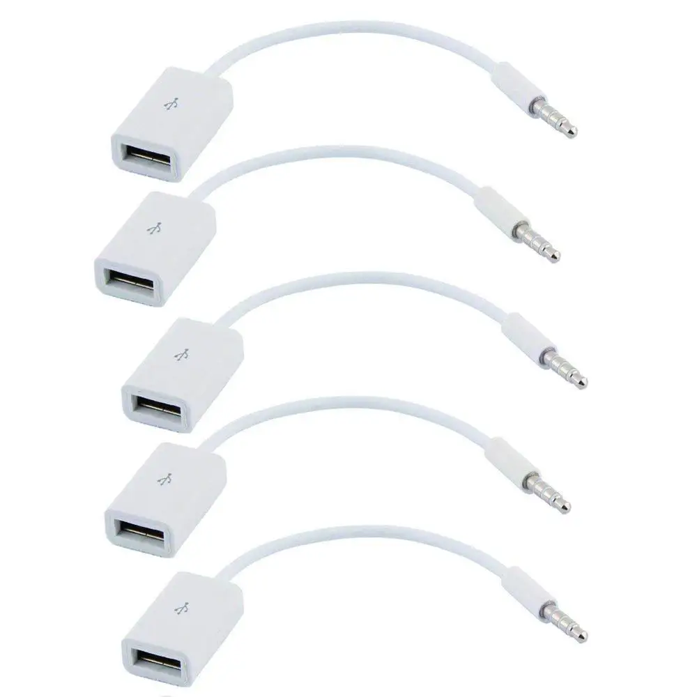 

5 шт. 3,5 мм штекер AUX аудио к USB 2,0 кабель адаптер Шнур Разъем для автомобиля
