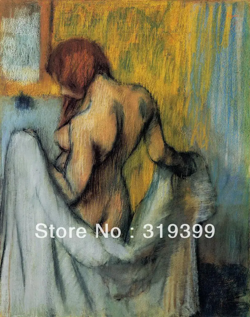 

Oil Painting Reproduction on Linen Canvas,Woman with a Towel-1 by edgar degas ,Free Shipping,100% handmade