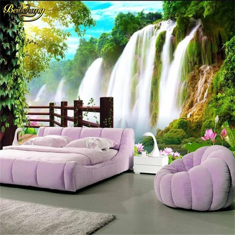 

beibehang Custom Waterfall balcony Mural Photo Wallpaper for Wall papel de parede 3D Wall Paper Bedroom Wall Decor wall paper