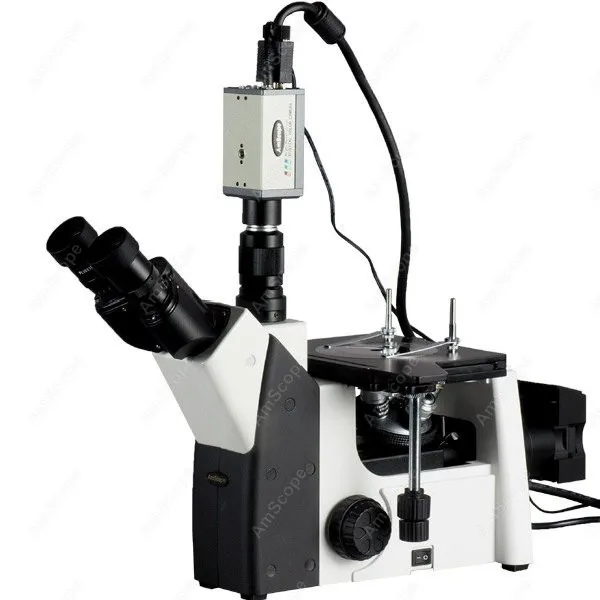 Inverted Trinocular Metallurgical Microscope-AmScope Supplies 50X-1250X Inverted Trinocular Metallurgical Microscope+ VGA Camera