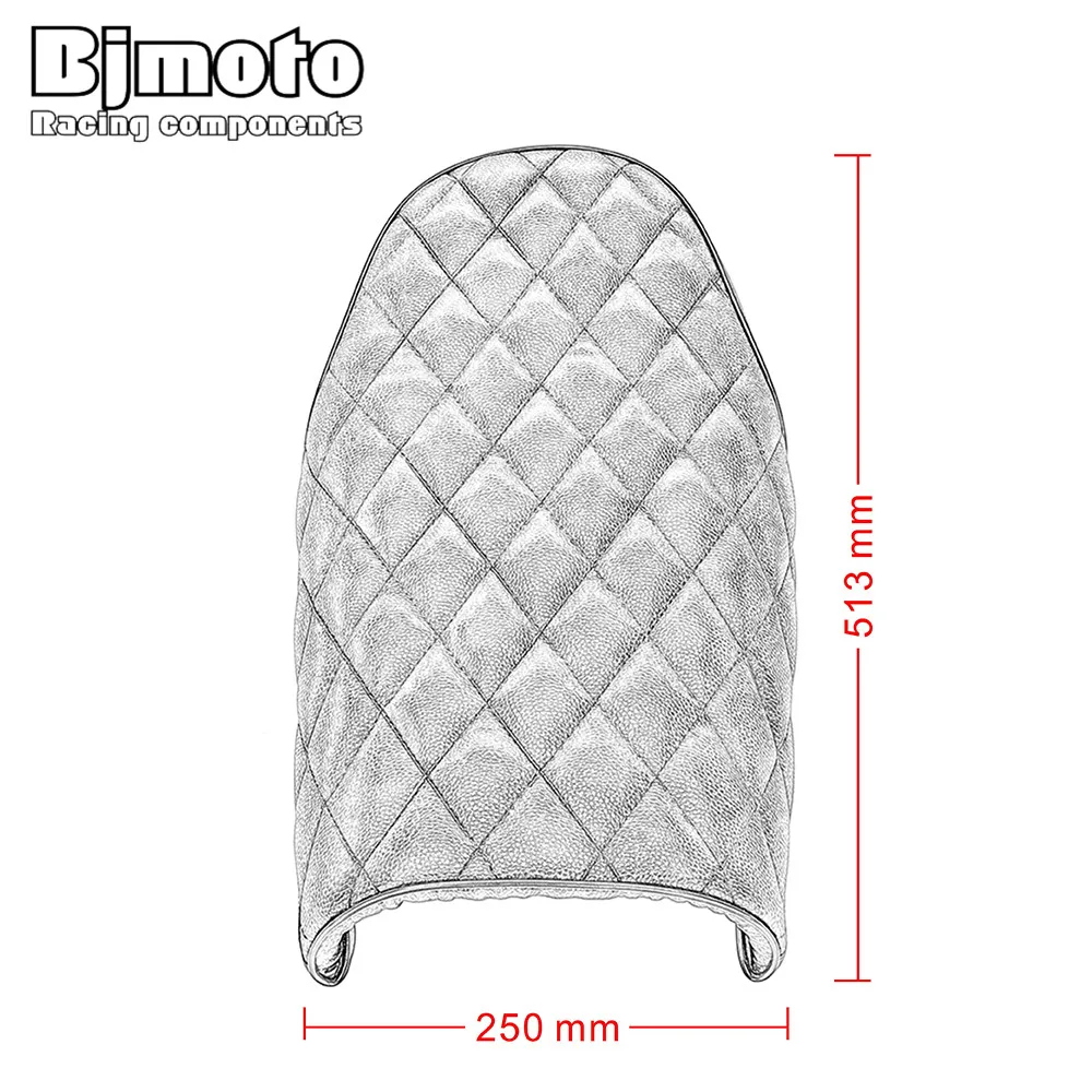 BJMOTO Universal Rhombus Shape Vintage Retro Cafe Racer Motorcycle Seat Saddle For Bobber Sportster Chopper CB650 Z650 GN250