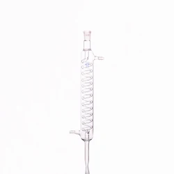 Format serpantin kondansatör, Spiral yoğunlaşma uzunluğu 150mm/200mm, tam cam distiller kondenser, standart zemin ağzı 14/23