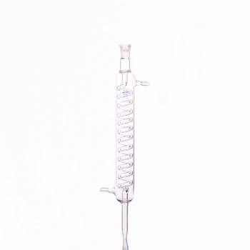Format-Serpentinenkondensator, Spiralkondensationslänge 150 mm/200 mm, Vollglas-Destillierkondensator, Standard-Schliffmund 14/23