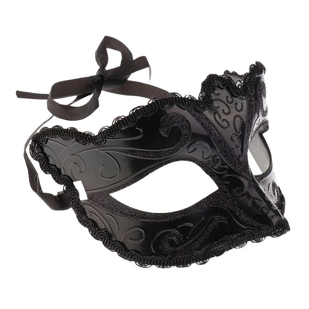 Masque pour les yeux de fête à lacets, 1 pièce, déguisement de carnaval noir, décor de fête Sexy, masque de bal pour dames, vénitien, nouvelle collection
