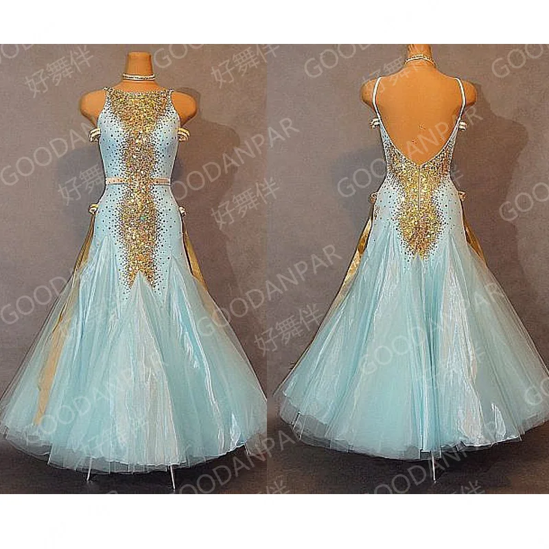 New! Ballroom dance costumes sexy senior beads sleeveless ballroom dance dress for women ballroom dance competition dresses