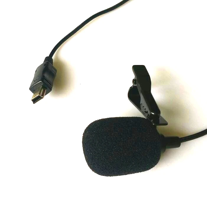 NEW 150cm High Quality 1.15M Gopro Mini USB External Microphone with Collar Clip on Mic for Gopro Hero 4 3+ 3 Camera Accessories