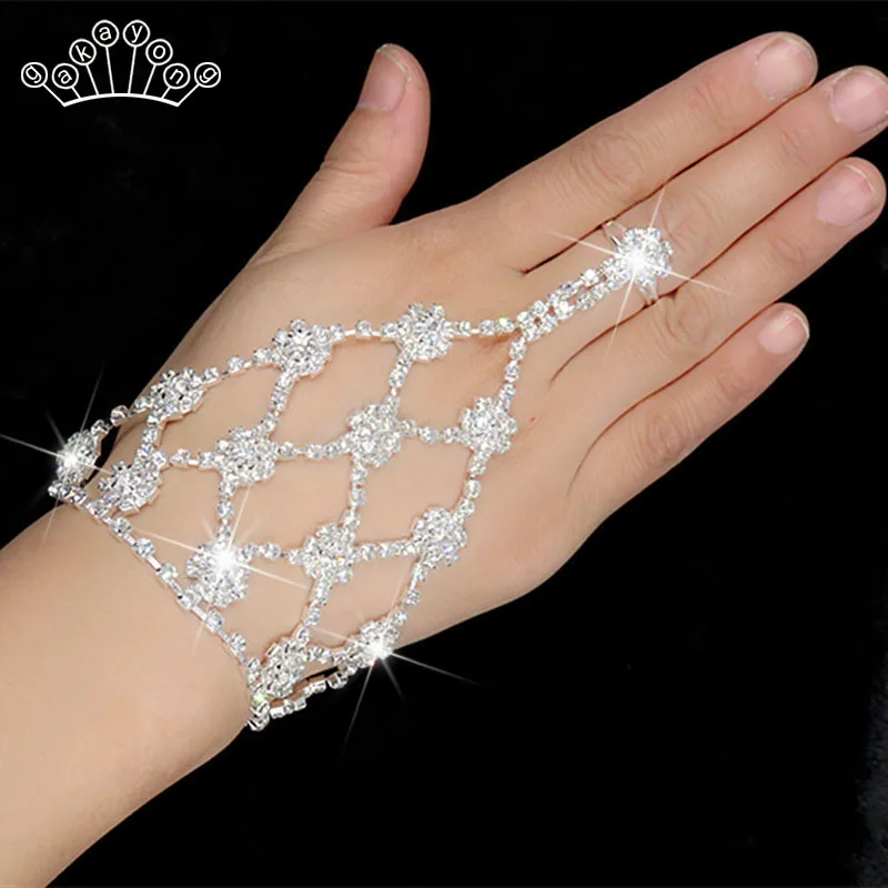 Charm Wedding Bridal Bracelet for Women Pulseras Mujer Crystal Rhinestone Bangle Fashion Femme Prom Jewelry