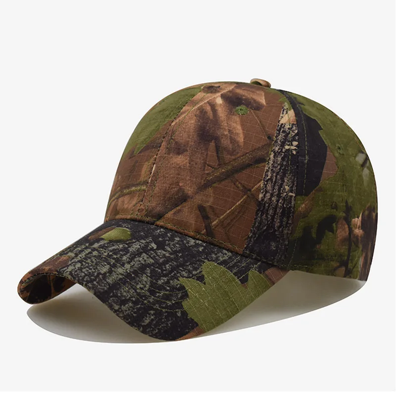 Nuovo Outdoor Pesca Caccia Tenda Da Sole Berretto di Cotone Bird Watching Fotografia Tappi di Caccia Foglia Bionic Camouflage Cappello Da Baseball