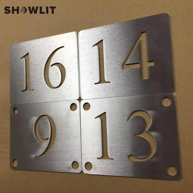 Precision Handcraft Brushed Stainless Steel House Plate Custom Made Available