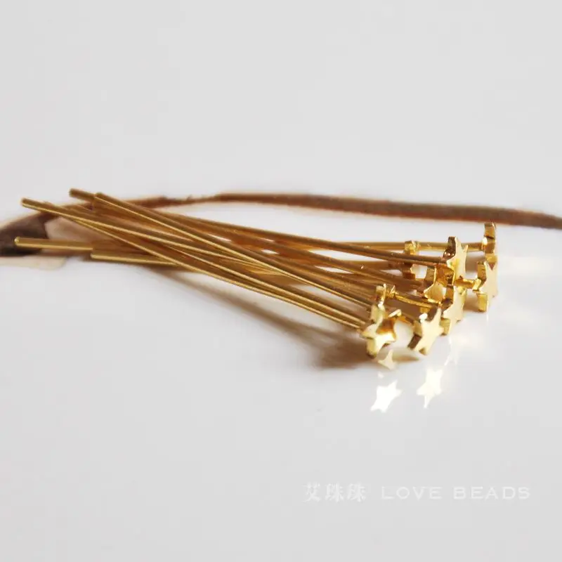 wholesale 10 pcs/lot needle T head pin 30/40mm earrings jewelry making alloy 14k gold/platinum plated