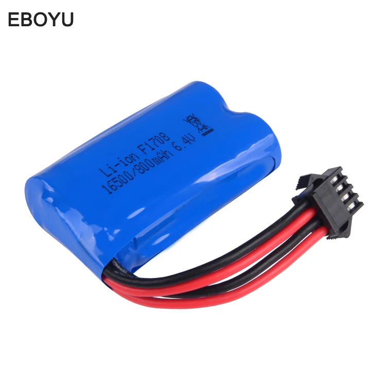 

EBOYU SM(4P) Connector Spare Parts 6.4V 800MAh Lipo Battery for WLToys 18628 18629 18428 18429 RC Car Toy