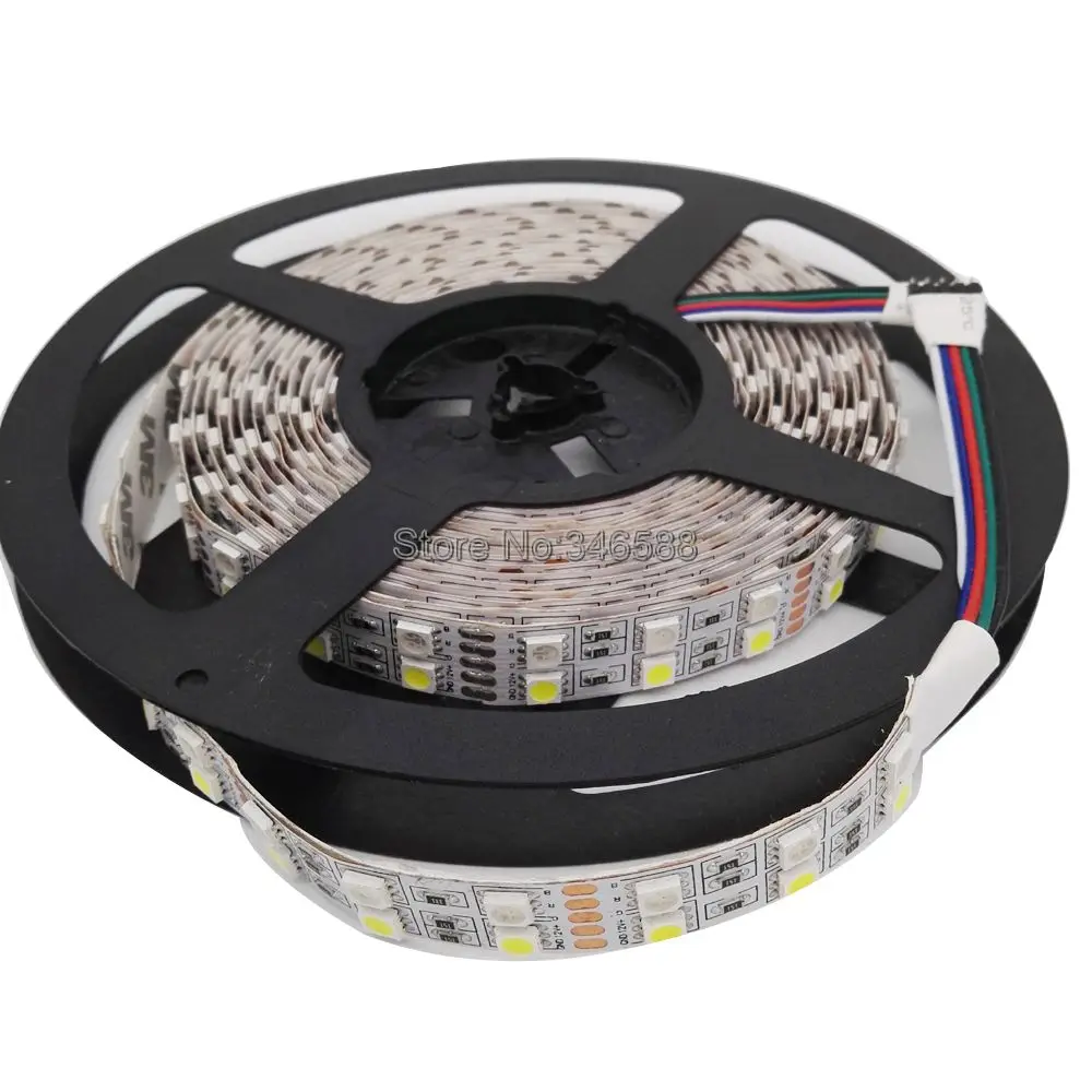 5m 600LEDs 120LED/M DC 12V 24V Double Row SMD 5050 RGBW LED Strip IP20 IP67 Waterproof Flexible Tape RGB + White / Warm White