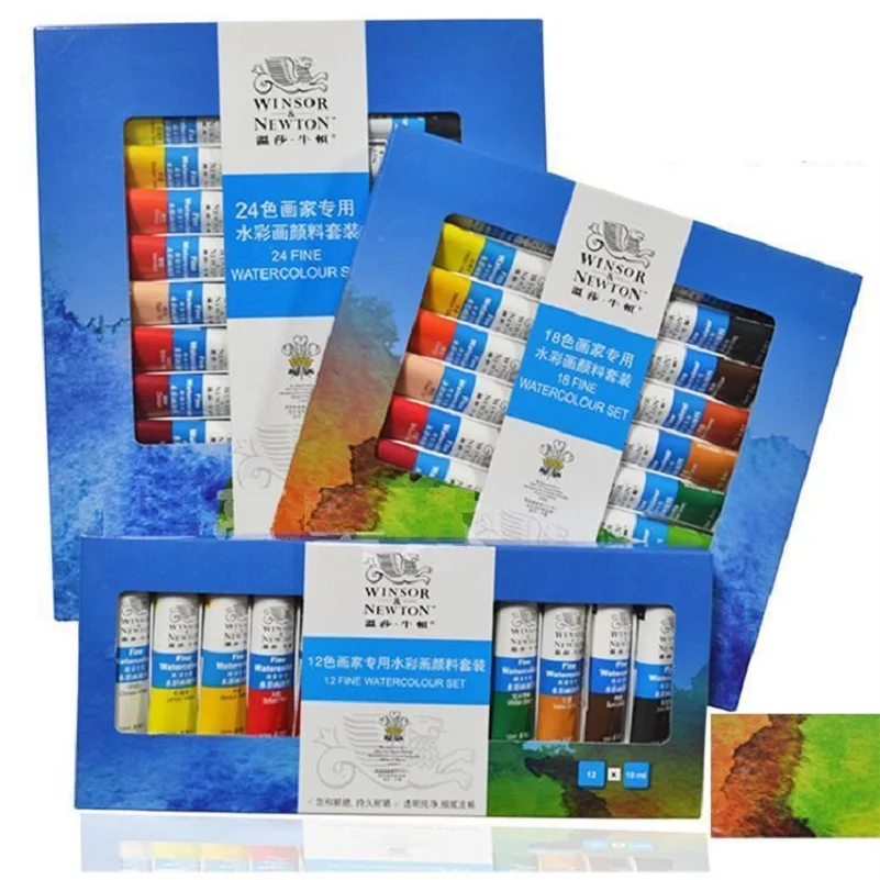 WINSOR&NEWTON  12/18/24 colors  Watercolor Paints Painting Supplies  10ml/piece