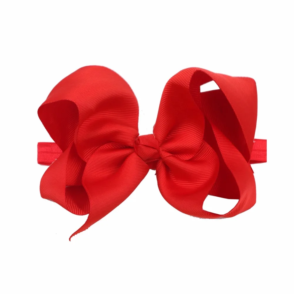 20 Pcs 6 Inches Big Bows Baby Girls Toddlers Kids Teens Children Grosgrain Ribbon Hair Bows Soft Elastic Baby Headbands