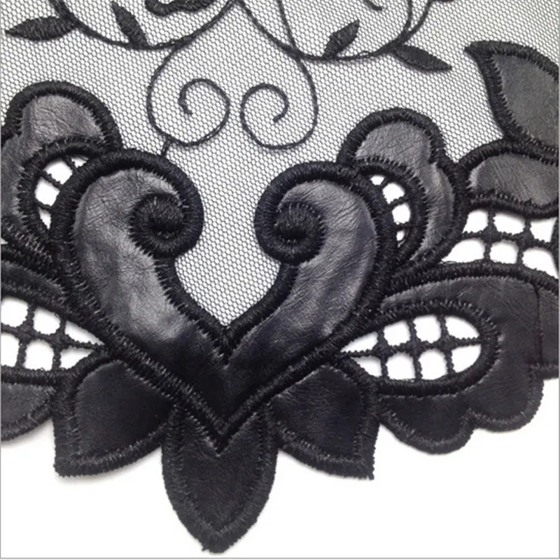 Black Butterfly Flower Lace Collar Lace Trim Applique for Clothes Apparel Sewing On Home Textiles