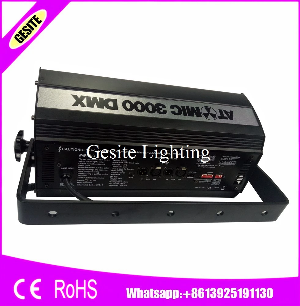 

2pcs/lot Free shipping 220V DMX 3000w dj strobe light Martin Atomic 3000W Strobe Light flash slowly shake lights Martin models