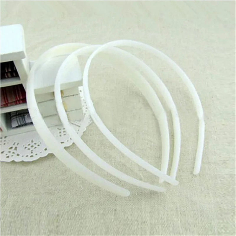 12Pcs/pack 10MM Width White Plain Girls Headband Trendy Plastic Hair Band DIY Craft For Women Girls Wholesale