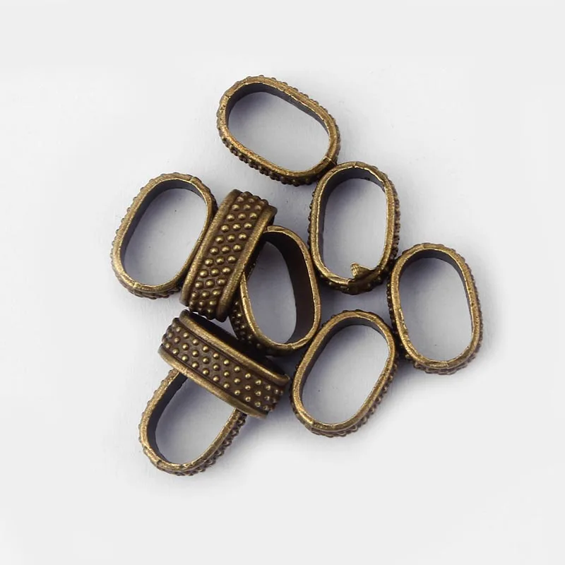 20pcs Bronzo Antico/Oro Dots Beads Slider Spacer Per 10*6mm Liquirizia Cavo di Cuoio Risultati Dei Monili accessori