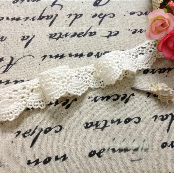 

10 yard/lot width 2cm 0.78" white high quality cotton lace trim ribbon for dress diy fabric material SL4K278