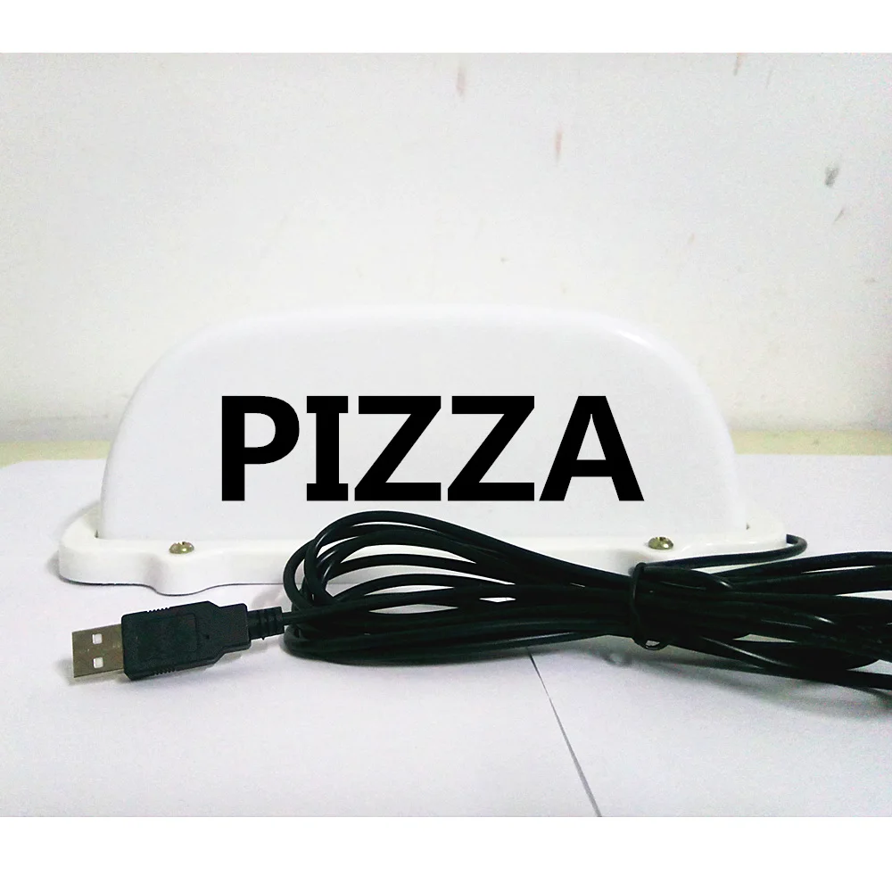 1 Pcs LED CAR Top Light Roof PIZZA Sigl Light And With 3 Meter Charger Line And Magnet Base PIZZA Advertising Dome Light