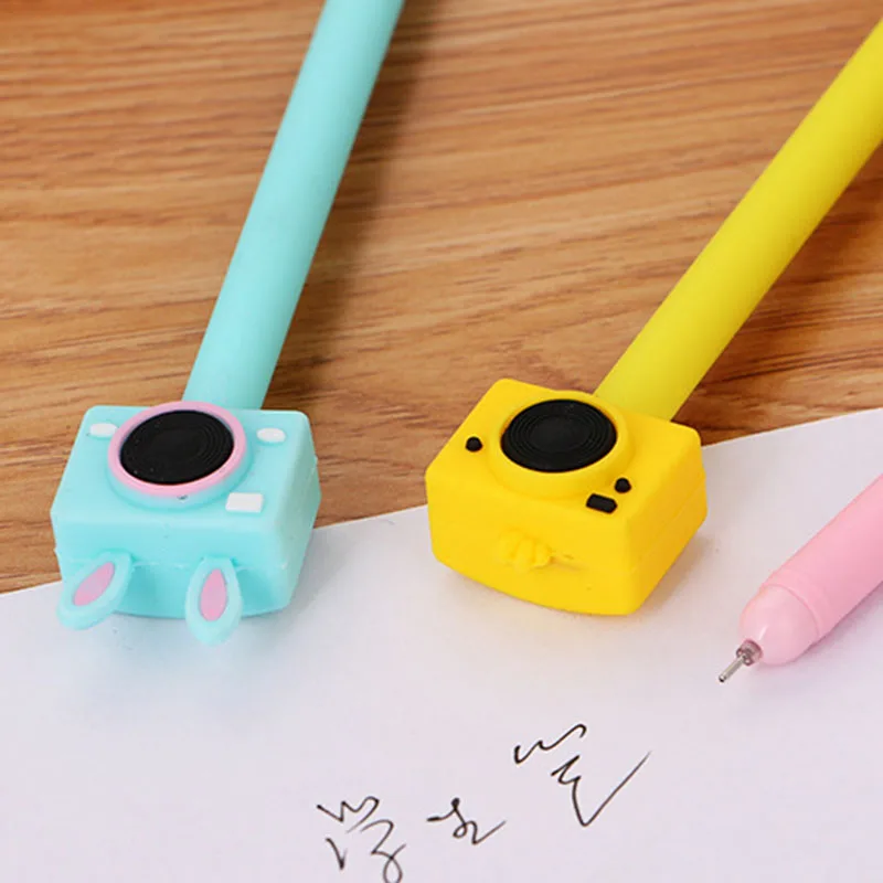 4Pcs Creative Camera Gel Pen Cute Pen Stationary Kawaii School Supplies Gel Ink Pen School Stationary Office Kids Gift