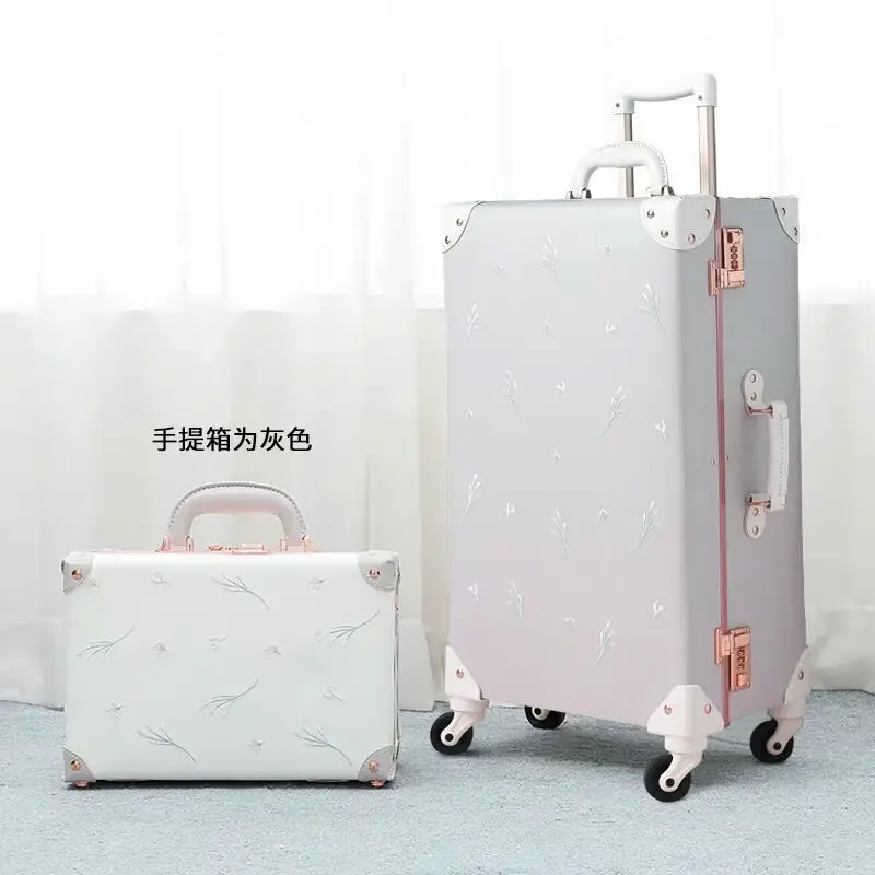 Hot!New Retro Dandelion Handmade Travel Bag Rolling Luggage sets,12\