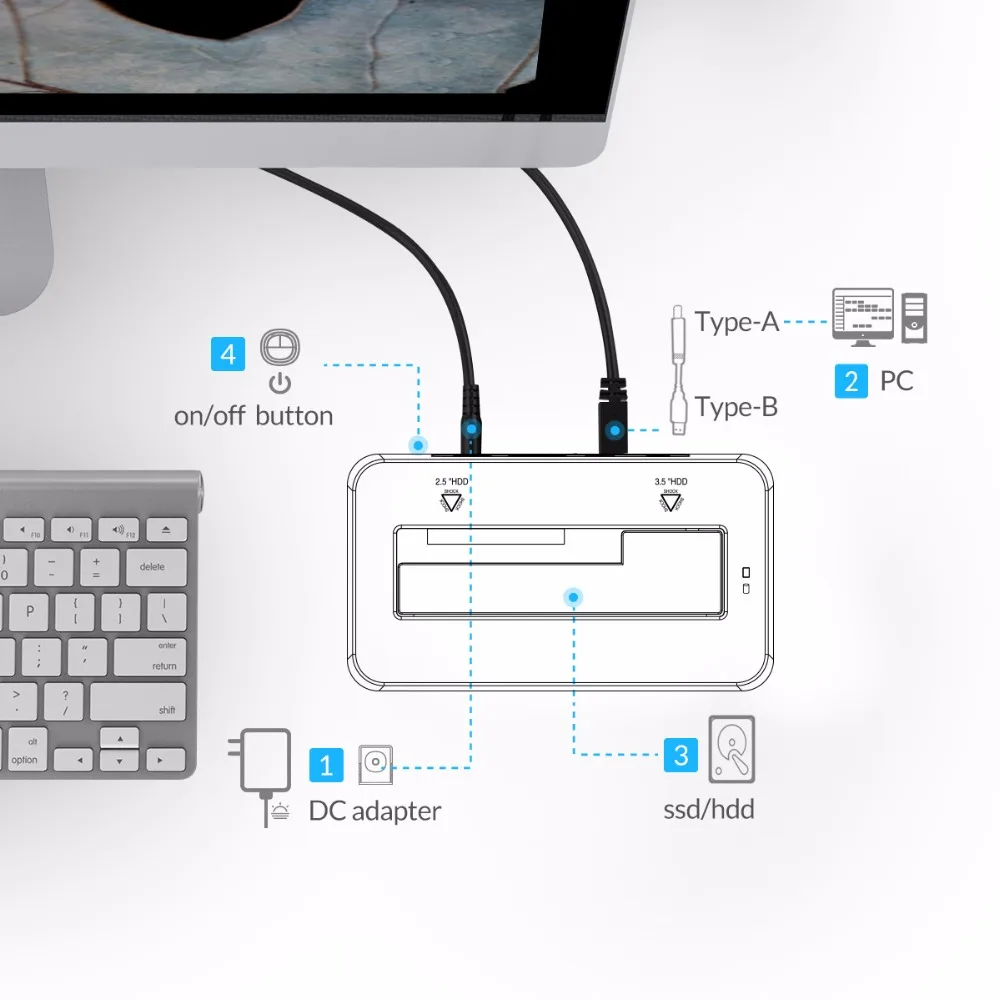 Stacja dokująca dysku twardego ORICO SATA na USB 3.0 do 2.5 \'\'/ 3.5\