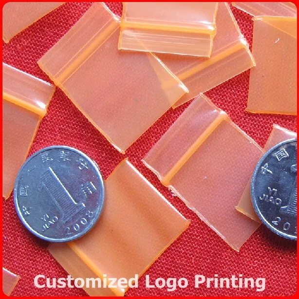 GREAT BULK PRICE 300pcs Small Orange Poly Ziplock Thick Plastic Reclosable Zipper Bags 1.8*2.5cm