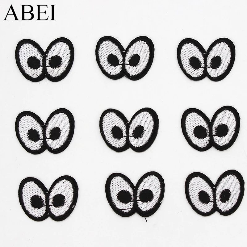 10pcs/lot Garment Stickers Iron On Small Eye Appliqued Patch Sweater Bags Jeans Shoes Decoration Patches Motif Badge