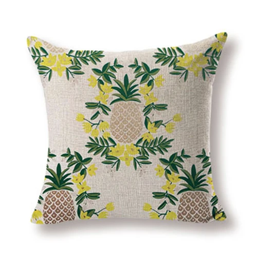 Hot Sale Pillow Cushion Case Fruit Pineapple Throw Pillows Farmhouse Large Cotton Linen Housew Decor Printing Pillow Case