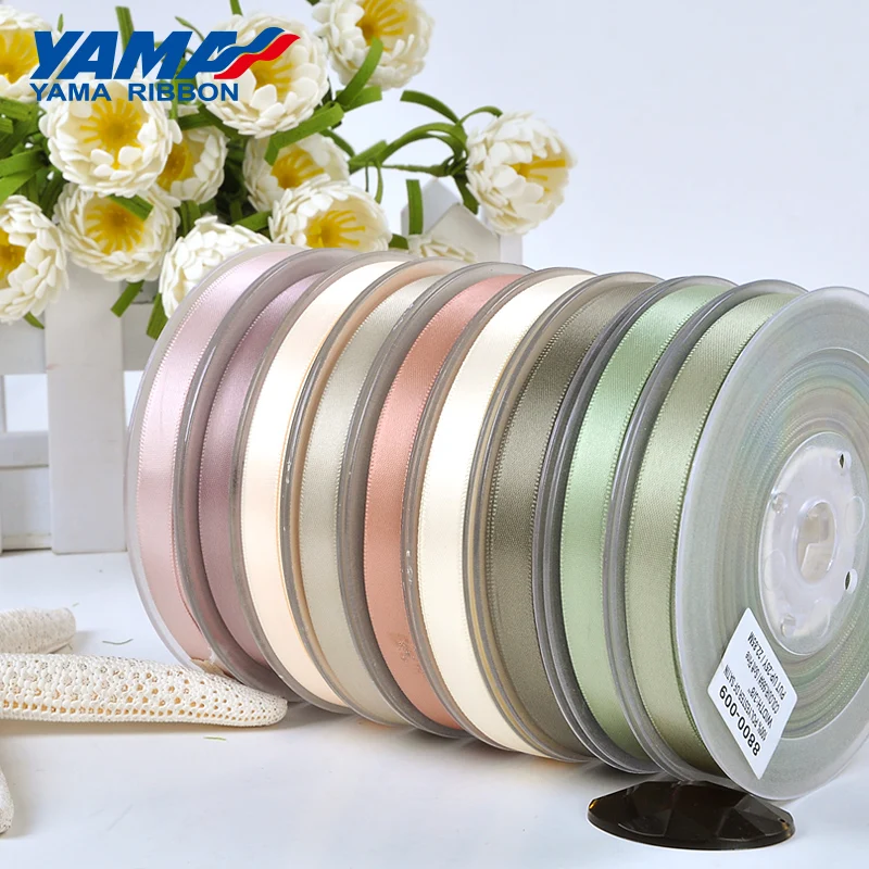 YAMA Doppio Viso Nastro di Raso 50 57 63 75 89 100 millimetri 100 yards/lotto di Colore Marrone Scuro per il Partito decorazione di cerimonia
