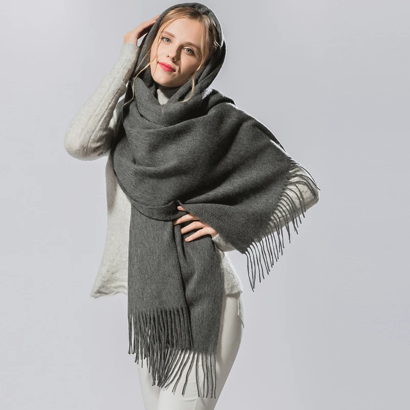 2019 new spring winter warm scarves for women shawls and wraps lady pashmina pure solid long cashmere head scarf hijabs stoles