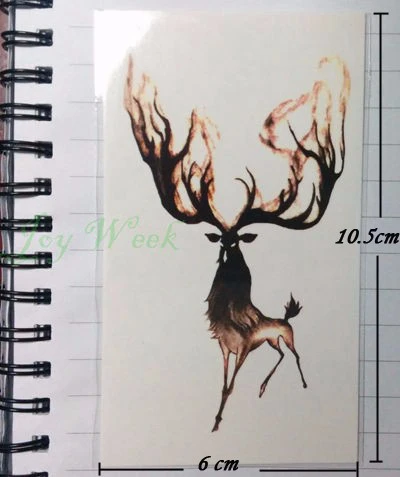 Waterproof Temporary Tattoo Sticker 10.5*6 cm moose deer bucks tattoo elk tatto stickers flash tatoo fake tattoos for men girl