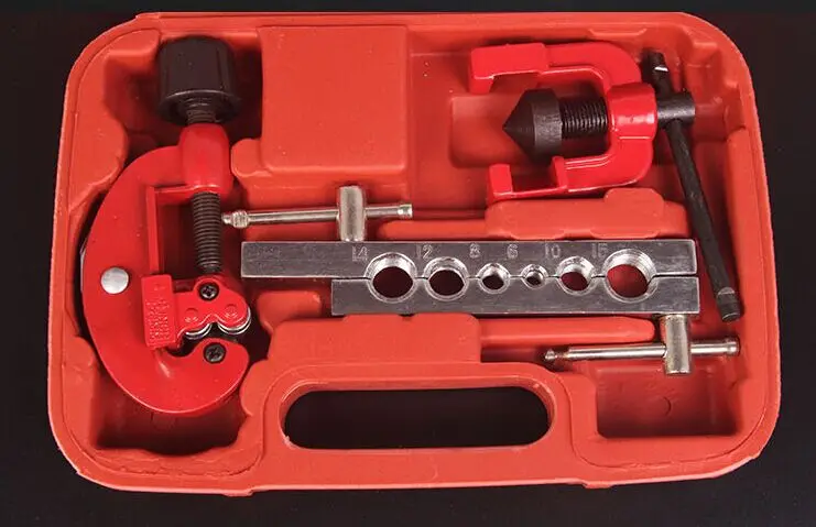 3pcs/kit flaring tool set for ream copper tube aluminium pipe 6-8-10-12-14-15mm with a tube cutter, air condition reparing tools