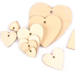 20-100mm One Holes Mix Heart Wooden Pattern Christmas Decorations For Home Ornament  DIY Wood Crafts For Home Ornaments m2190