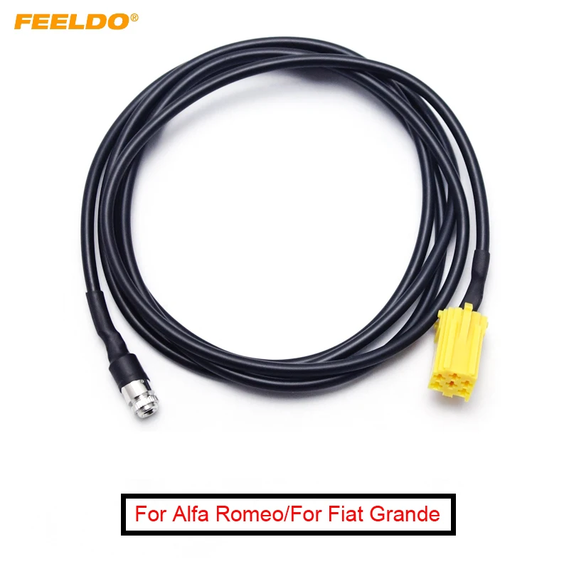 

FEELDO 1PC Car MINI ISO 6Pin to 3.5MM Jack Audio Device External Aux Cable Adapter For Fiat Grande Punto Alfa 159 #AM2812