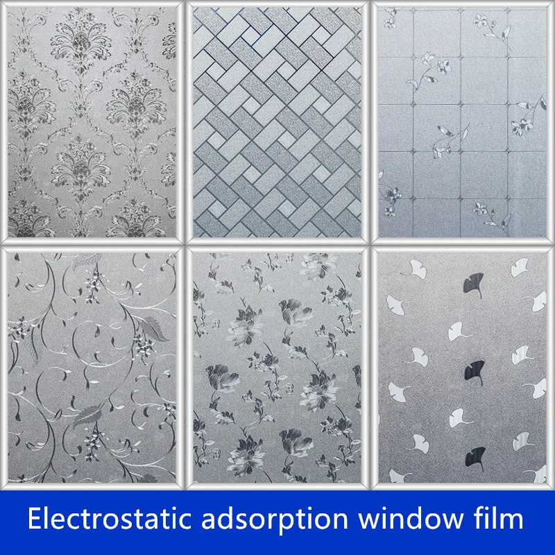 Frosted Window Film Sticker, Static Adsorption, Kitchen, Sliding Door, Opaque, Translucent, Decorate Glass