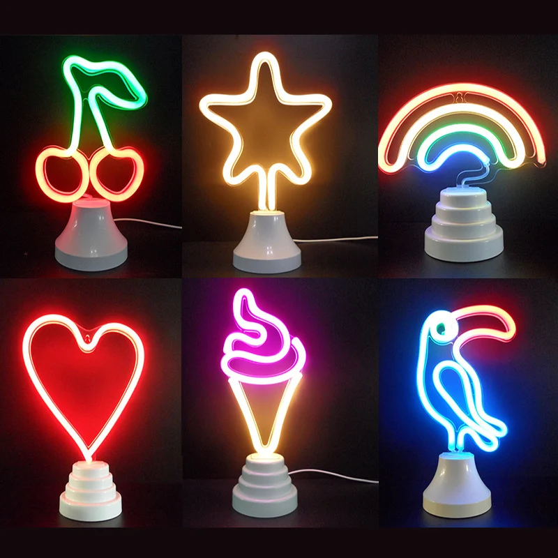 mycyk Led night light USB new heart fancy furnishings creative decorative battery table lamp Romantic Kids Room Lamp table lamp