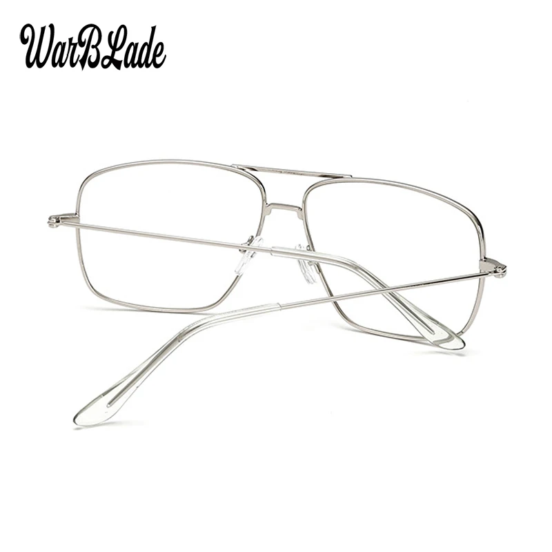 WarBLade Vintage Gold Metal Frame Eyeglasses Mens Womens Sun glasses Retro Square Optical Lens Eyewear Nerd Clear Lens Glasses