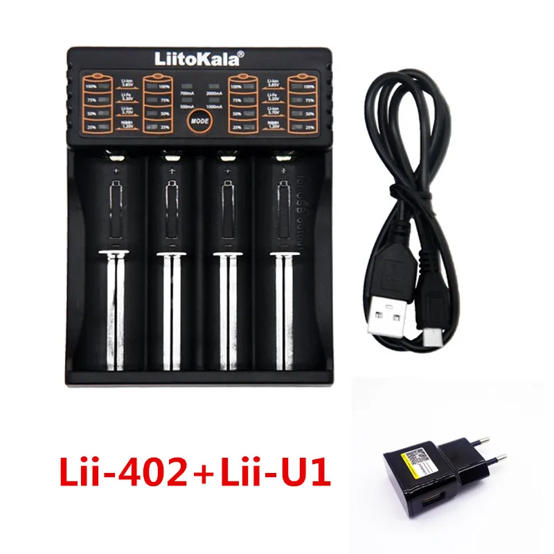 LiitoKala lii-100 Lii-202 lii-402 lii-500 18650 battery charger 1.2V 3.7V AA/AAA 26650 10440 14500 16340 18350 smart charger