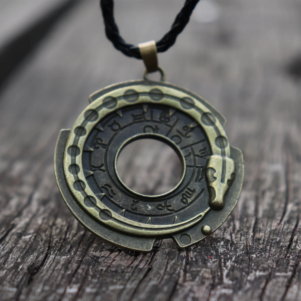 Oldest Mythology Symbol Ouroboros Infinity Snake Bronze Pendant Necklace Rune Norse Amulet Jewelry