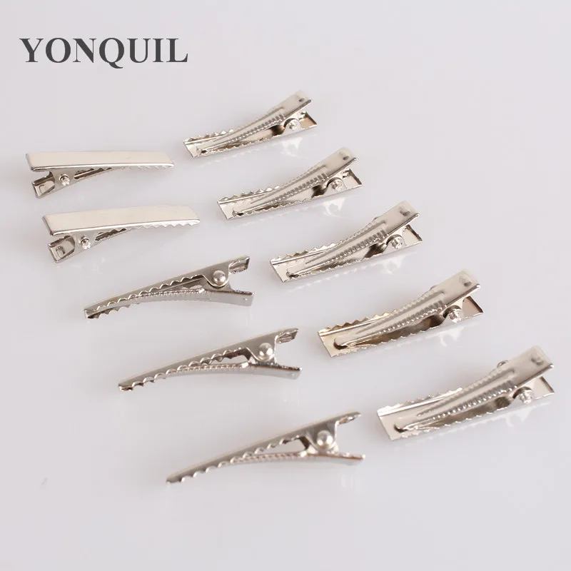 32MM Silver Tone Hair Clips Single Prong Alligator Clip Teeth Clips Handwork Fascinator DIY Craft Hair Accessory Long 500pcs/Lot