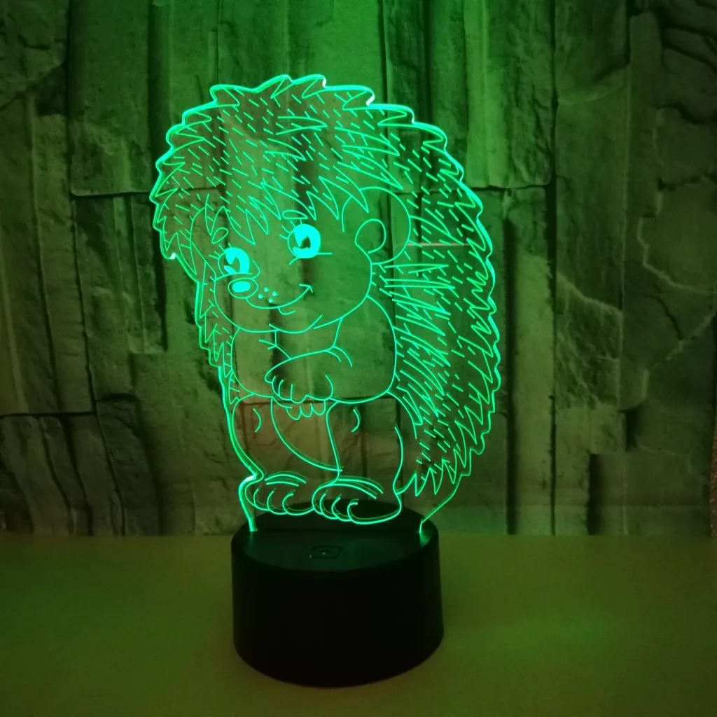 

New Hedgehog 3d Lamp Multi color Touch Remote Led Visual Table Lamps For Living Room Gift Atmosphere Animal 3d Night Desk Lamp