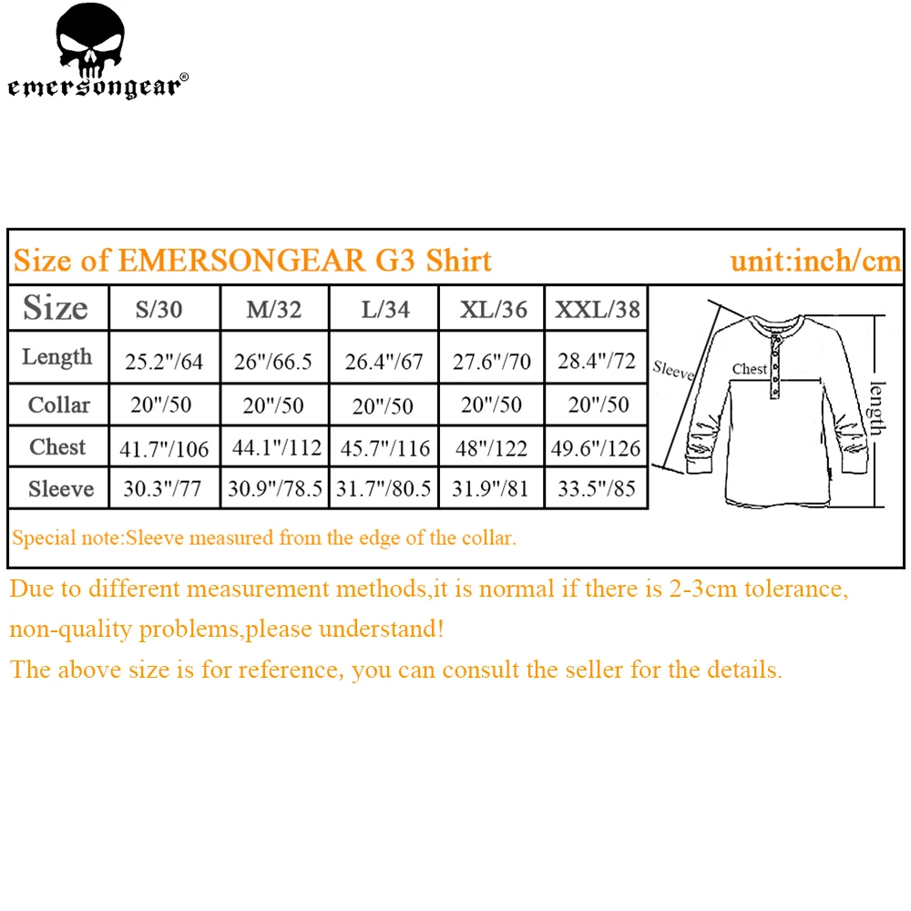 Emersongear 남성용 전술 G3 전투 셔츠, Gen3 탑 카모플라주 티셔츠, 긴팔 사냥 에어소프트 훈련, 야외 하이킹 AOR1