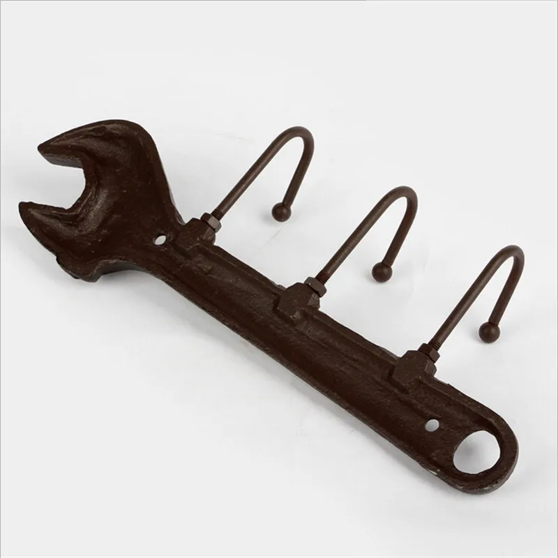 1PC Creative Vintage hooks Wrench Hammer Iron Wall Decoration Towel Hanger Hook Robe Coat Wall Hanging Hooks Bathroom & Kitchen