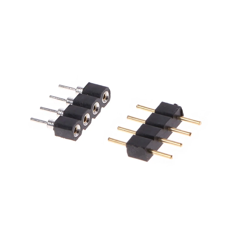 Juego de 50 unids/set de 4 pines de aguja, conector de tira LED RGB, conector macho y hembra de calidad